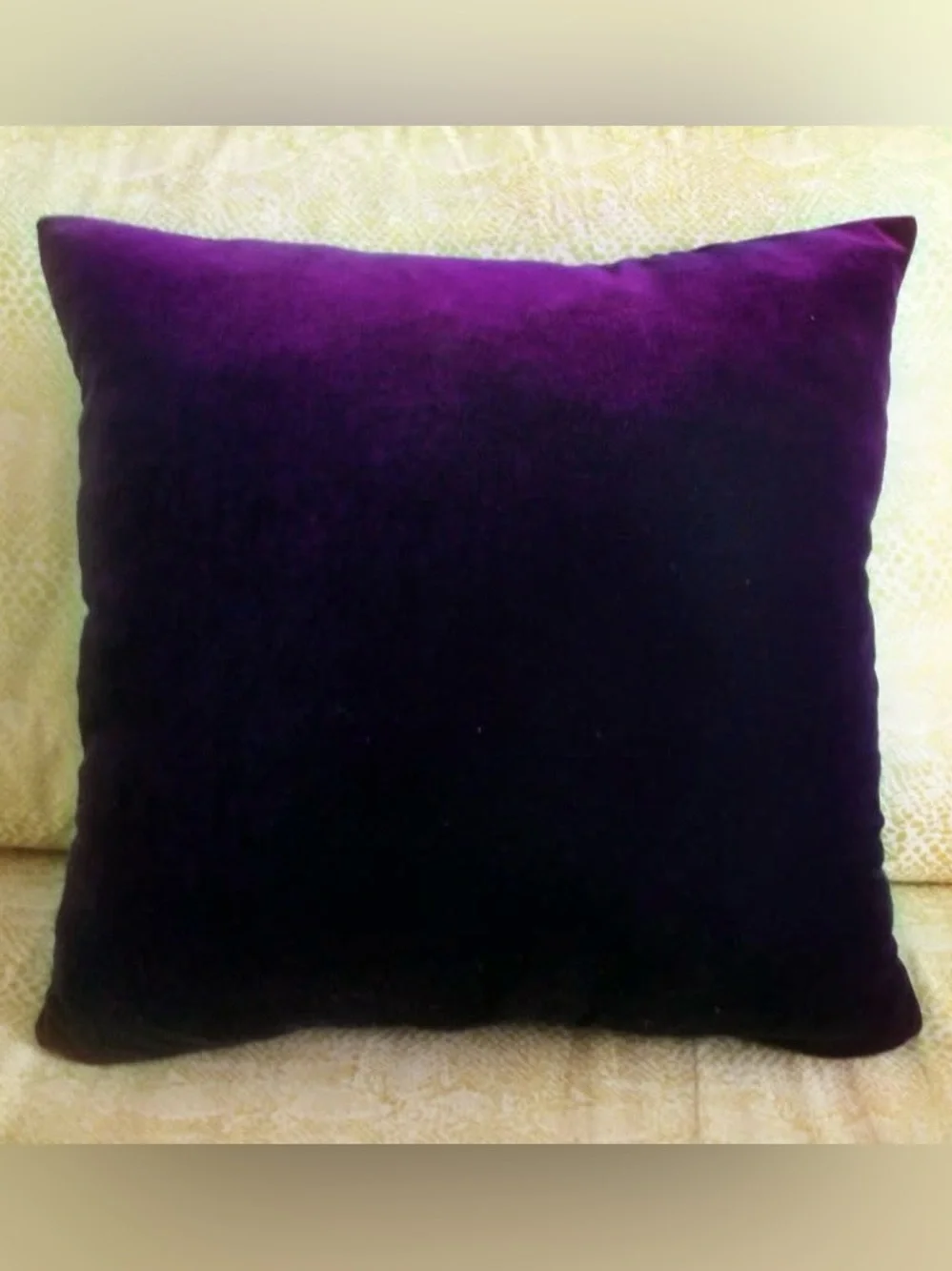 Dark Purple Velvet Pillow 18x18 inches. New, soft.